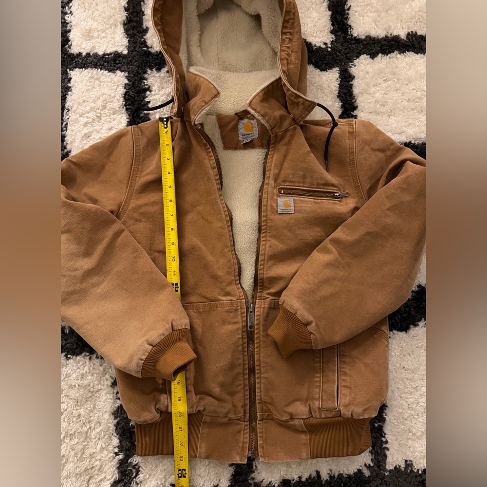 Vintage Carhartt Wildwood Sherpa-Lined Duck Jacket Sz Small - Removable hood - Picture 13 of 13